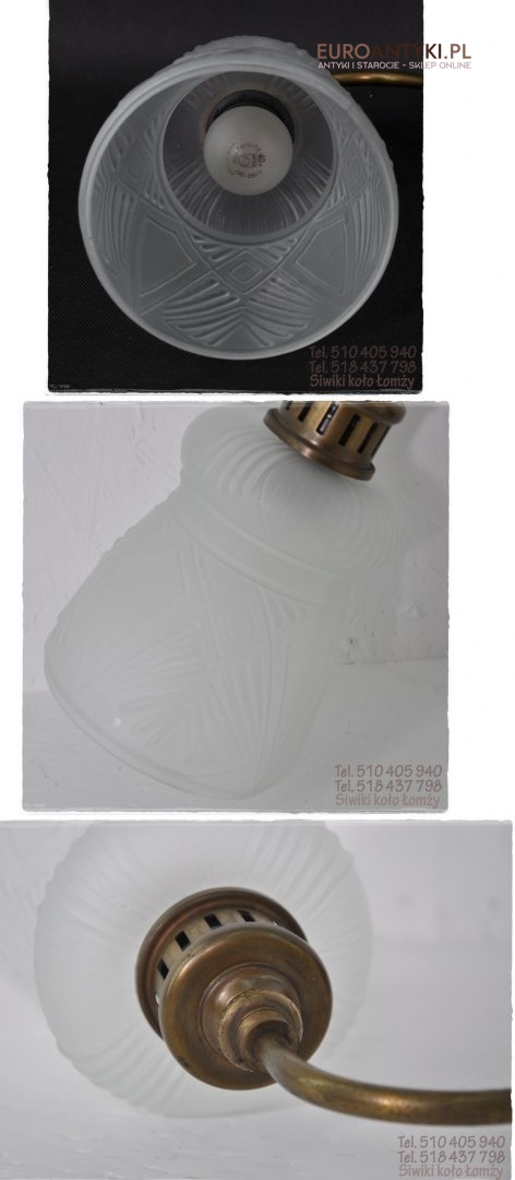 XL POTEZNE KINKIETY Z BRAZU SZKLANE KLOSZE ANTYK x