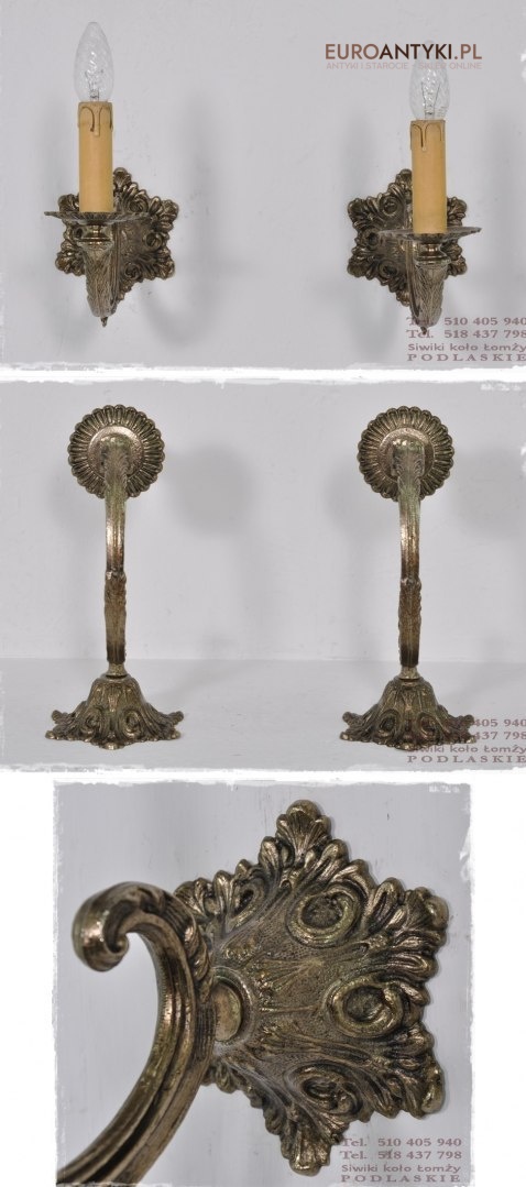 XL SREBRNE DUZE KINKIETY LAMPKI STARE SREBRO x