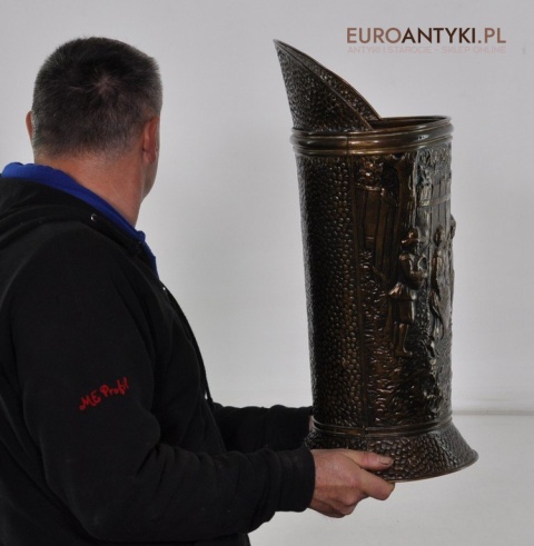 XL STARY POTEZNY DZBAN Z MOSIADZU NACZYNIE ANTYK x