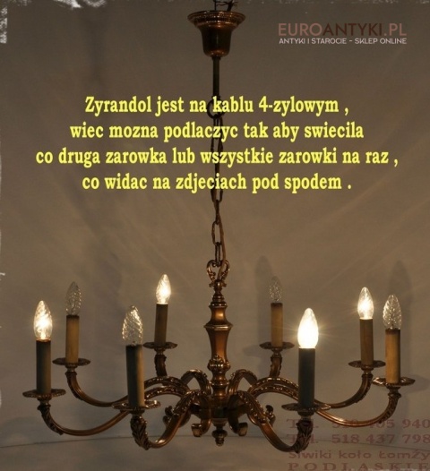 ANTYK DUZY ZYRANDOL 80cm srednicy XL EMPIRE EMPIR
