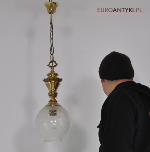ANTYK STARA ZLOTA LAMPA DO GANKU GANKA HOLU x