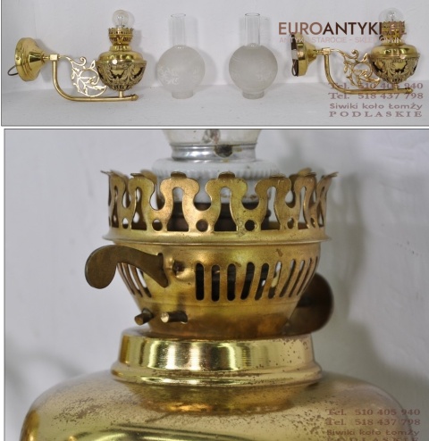 ANTYK STARE KINKIETY LAMPY NAFTOWE NA ELEKTRYCZNE