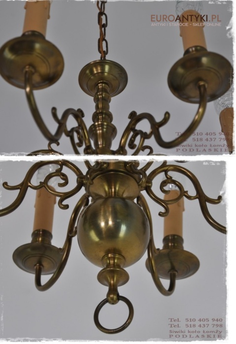 ANTYK STARY MALY ZYRANDOL MASYWNY MOSIADZ PAJAK