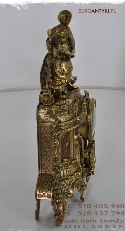 ANTYK STARY MOSIEZNY ZEGAR 2 SWIECZNIKI MOSIADZ XL