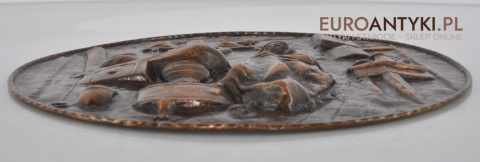 DUZY STARY TLOCZONY TALERZ OZDOBNY DO KUCHNI x