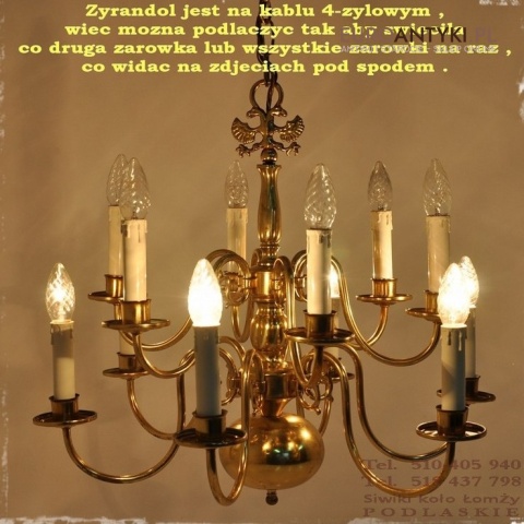 DUZY STARY ZLOTY ZYRANDOL DWIE KORONY PAJAK