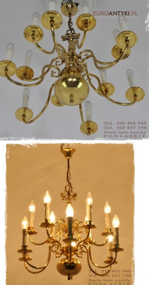 DUZY STARY ZLOTY ZYRANDOL DWIE KORONY PAJAK