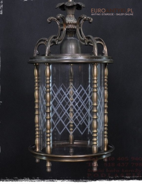 OKRAGLA LAMPA LAMPKA SUFITOWA SZKLANY WALEC ANTYK