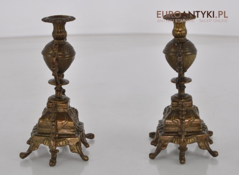 SECESYJNE SWIECZNIKI Z MOSIADZU BRAZU ANTYK x