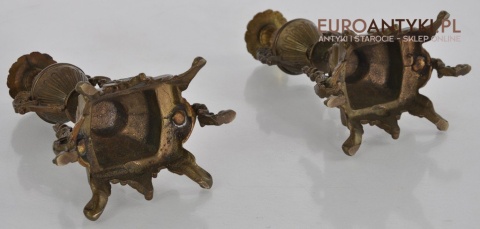 SECESYJNE SWIECZNIKI Z MOSIADZU BRAZU ANTYK x