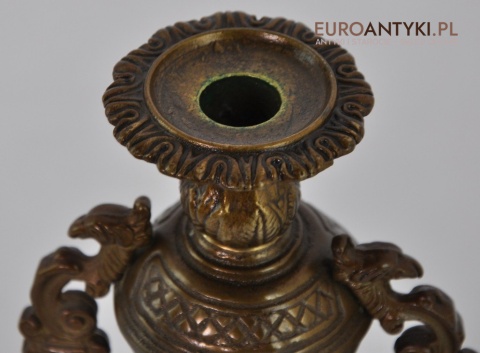 SECESYJNE SWIECZNIKI Z MOSIADZU BRAZU ANTYK x