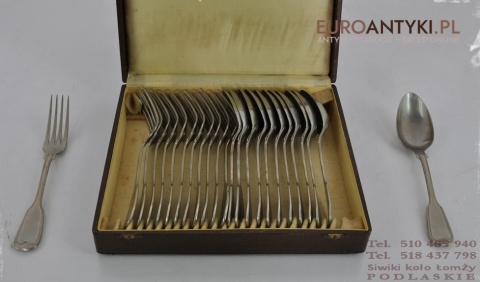 SECESYJNE SZTUCCE KEPPEL LYZKI WIDELCE ANTYK