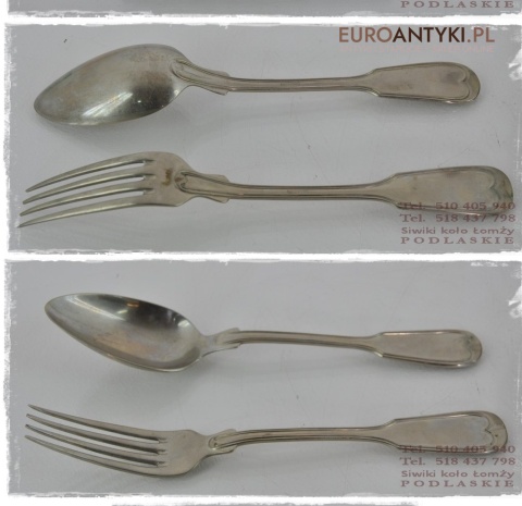 SECESYJNE SZTUCCE KEPPEL LYZKI WIDELCE ANTYK