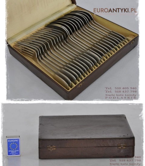 SECESYJNE SZTUCCE KEPPEL LYZKI WIDELCE ANTYK