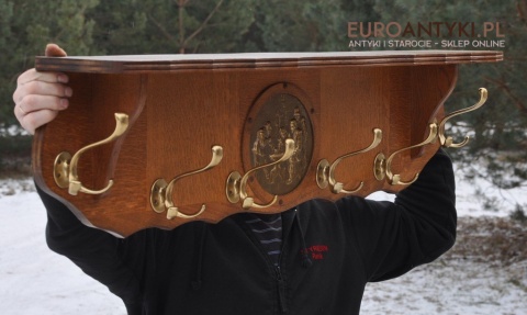 STARA KLASYCZNA GARDEROBA HAKI WIESZAKI ANTYK x