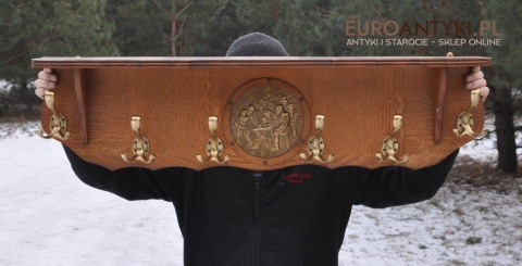 STARA KLASYCZNA GARDEROBA HAKI WIESZAKI ANTYK x