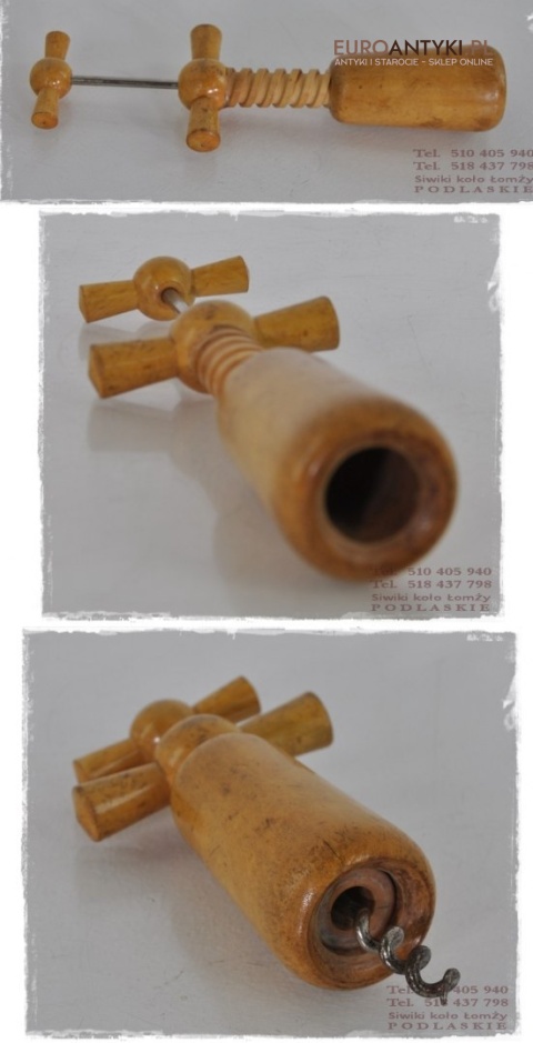 STARY KOLEKCJONERSKI KORKOCIAG DO WINA NIETYPOWY