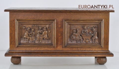 STARY KUFER KOMODA SKRZYNIA RZEZBIONA KUFEREK x