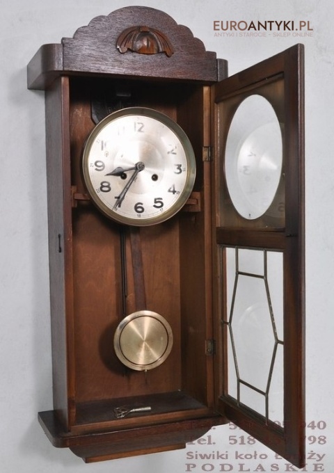 STARY WISZACY ZEGAR SKRZYNIOWY Z LAT 1900 ANTYK