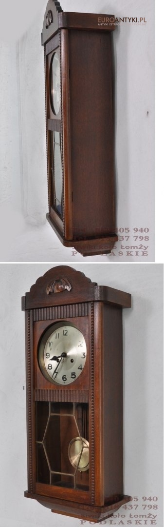 STARY WISZACY ZEGAR SKRZYNIOWY Z LAT 1900 ANTYK