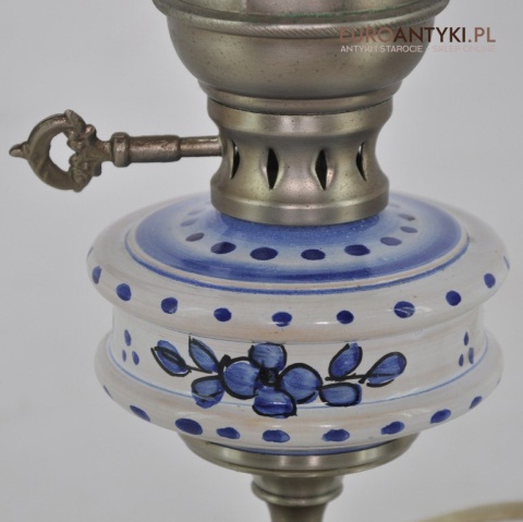 2 STARE SREBRNE LAMPKI LAMPY VINTAGE CERAMICZNE