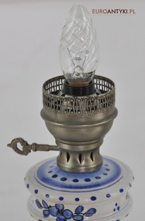 2 STARE SREBRNE LAMPKI LAMPY VINTAGE CERAMICZNE