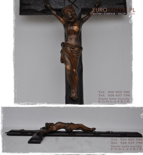 ANTYK DUZY KRZYZ Z JEZUSEM CHRYSTUSEM LATA 1900 XL