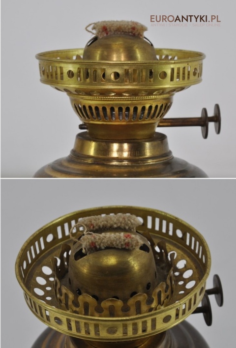ANTYK SECESJA LAMPA NAFTOWA DUPLEX ENGLAND KOLUMNA