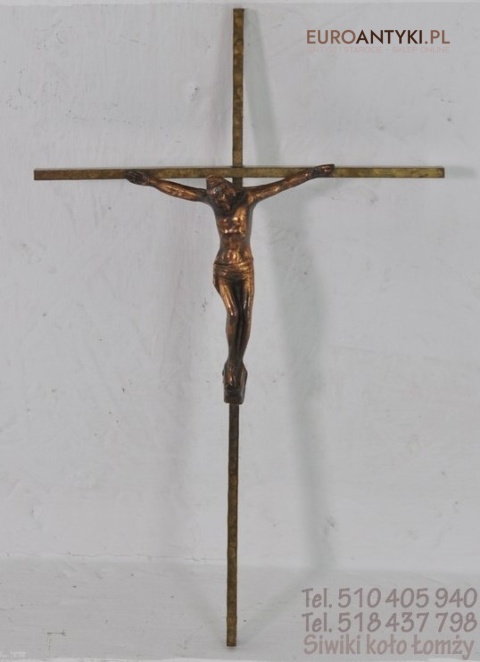 ANTYK STARY KRZYZ KRZYZK Z JEZUSEM INRI MOSIADZ