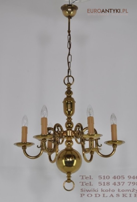 ANTYK STARY ZYRANDOL PAJAK Z MOSIADZU LAMPA