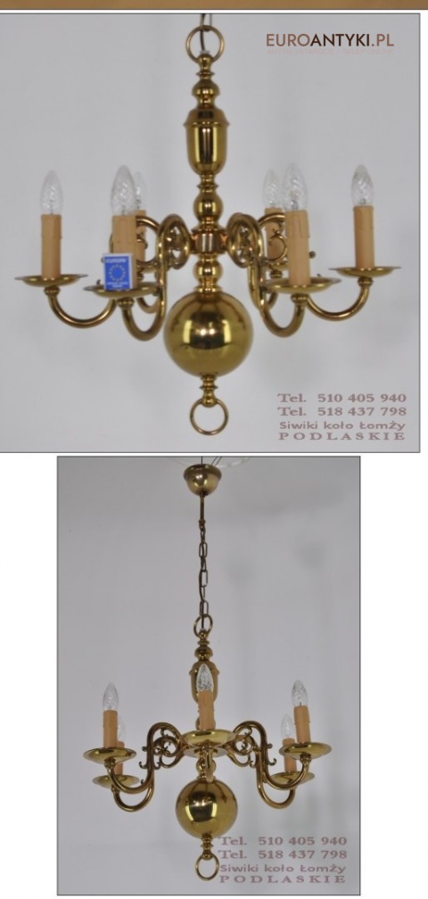 ANTYK STARY ZYRANDOL PAJAK Z MOSIADZU LAMPA