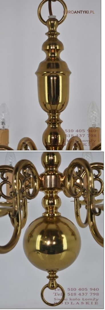 ANTYK STARY ZYRANDOL PAJAK Z MOSIADZU LAMPA