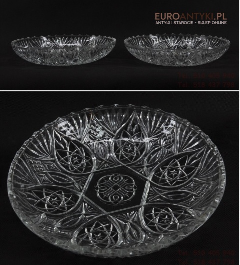 DUZA PATERA POLMISEK TALERZ SZKLO KARBOWANE