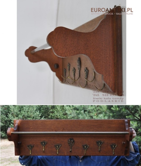 DUZA STARA GARDEROBA WIESZAKI WIESZAK HAKI ANTYK