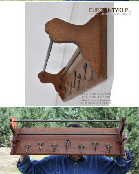 DUZA STARA GARDEROBA WIESZAKI WIESZAK HAKI ANTYK