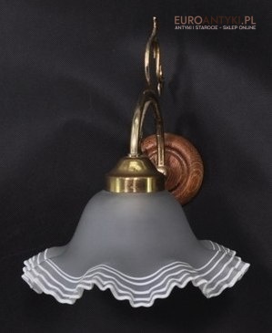 Duży rustykalny kinkiet lampka ścienna prowansalska z żółtym kloszem