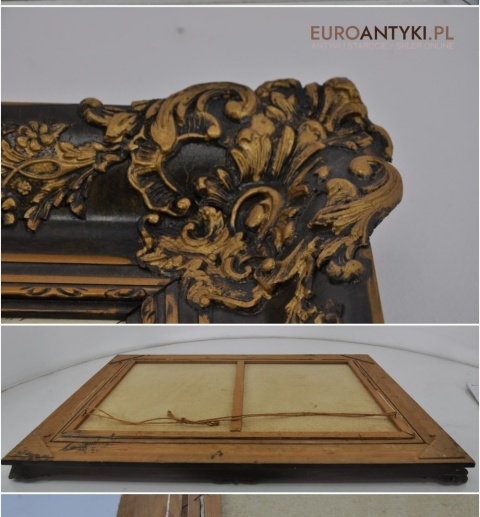 DUZY STARY OBRAZ OLEJNY OLEJ DROGA przez MOST