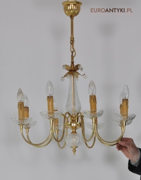 DUZY STARY ZYRANDOL SZKLANE OZDOBY LAMPA SUFITOWA