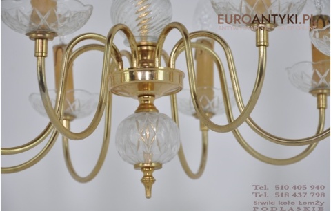 DUZY STARY ZYRANDOL SZKLANE OZDOBY LAMPA SUFITOWA