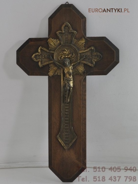 JEZUS CHRYSTUS NA KRZYZU INRI DUZY KRZYZ ANTYK x