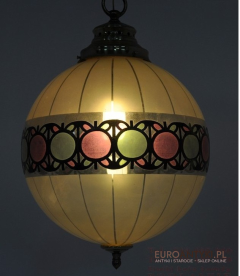 LAMPA szklana bombka KULA LAMPION ANGIELSKI STYL