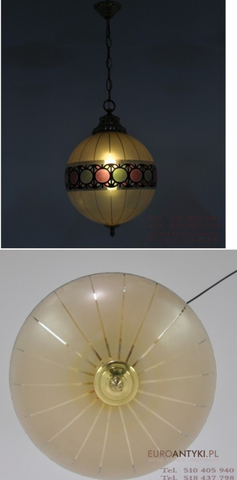 LAMPA szklana bombka KULA LAMPION ANGIELSKI STYL