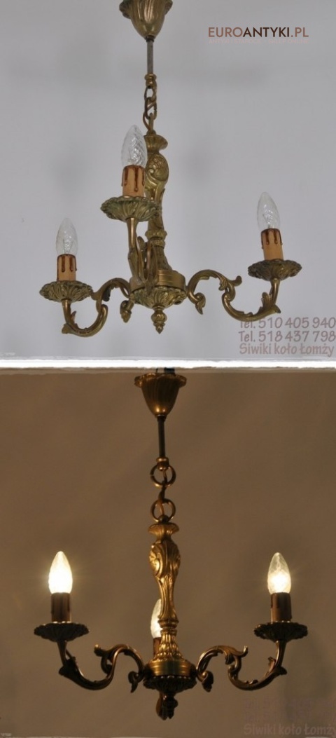 MALY MALUTKI ZYRANDOL Z BRAZU BAROK ROKOKO ANTYK