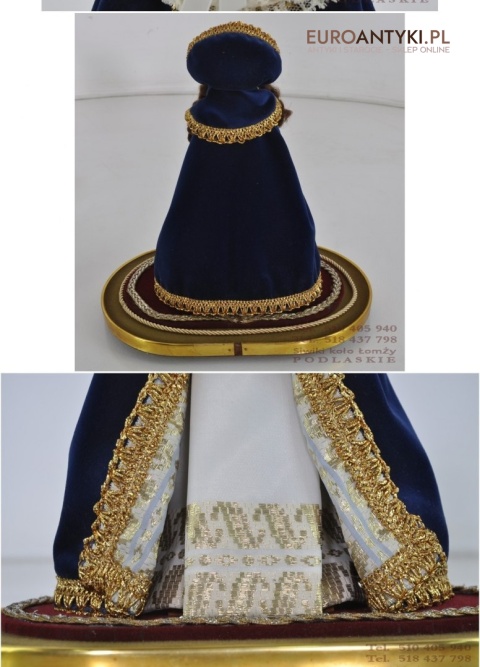 MATKA BOSKA Z JEZUSEM FIGURKI POD SZKLEM ANTYK