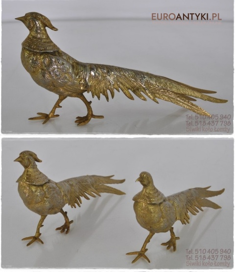PARA OZDOBNYCH BAZANTOW PTAKI PTAKOW OZDOBA ANTYK