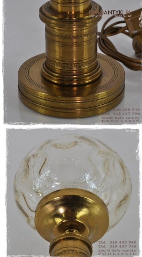 STARA LAMPA LAMPKA Z MASYWNEGO BRAZU VINTAGE LAMP