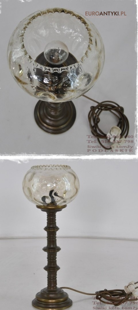 STARA LAMPA LAMPKA Z MASYWNEGO BRAZU VINTAGE LAMPx