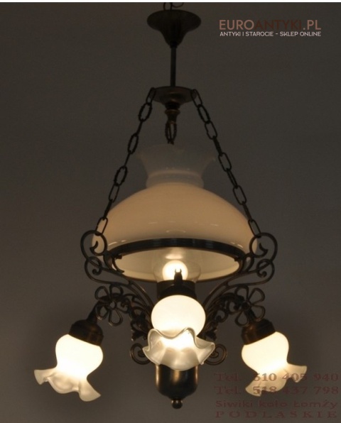 STARA SREBRNA LAMPA SUFITOWA SREBRNY ZYRANDOL XL