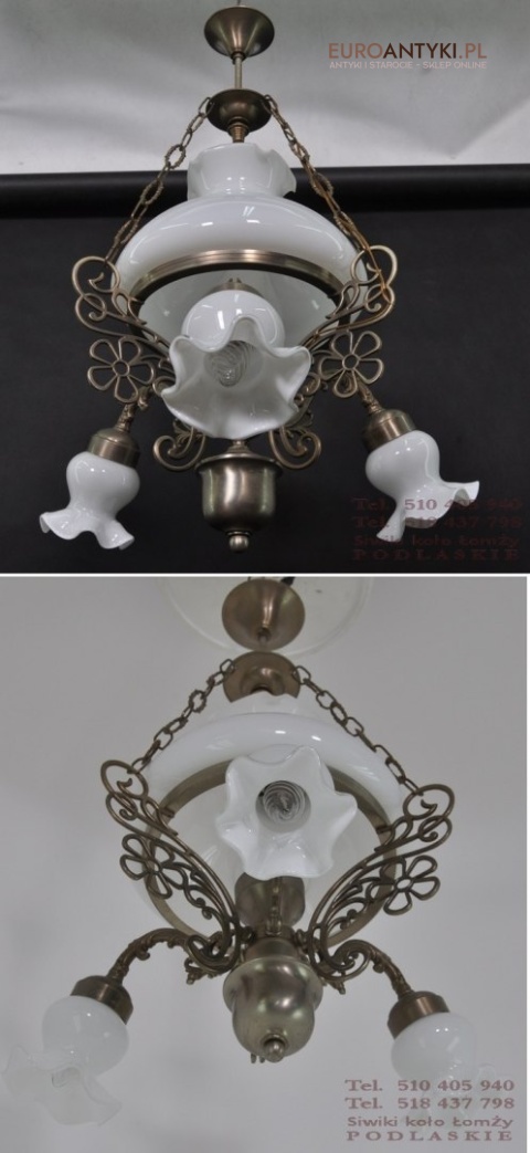 STARA SREBRNA LAMPA SUFITOWA SREBRNY ZYRANDOL XL