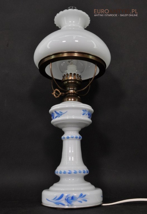 STARA SZKLANA BIALA LAMPKA LAMPA ZE SZKLA x